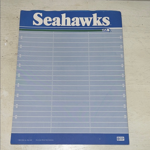 NFL Other - 1985 80s Seattle Seahawks NFL Notebook paper